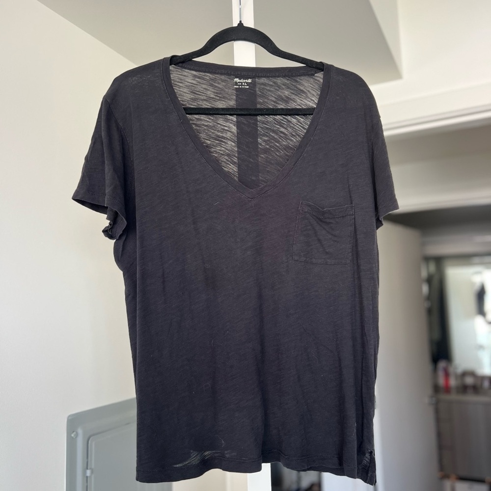 Madewell Black V-Neck Tee